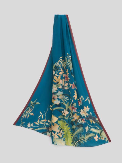 Etro LEAFY FLORAL SILK SCARF