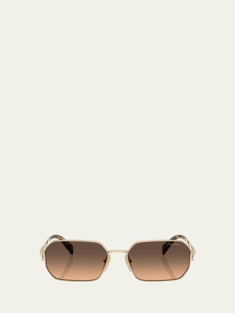 Prada Metal & Plastic Rectangle Sunglasses