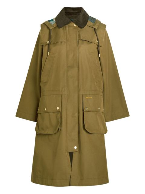 corduroy collar hooded coat