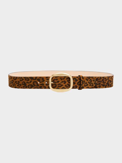 Isabel Marant Dara Leopard-Print Suede Belt