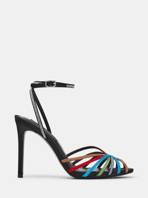 STEVE MADDEN MIZUNA BLACK MULTI RHINESTONES