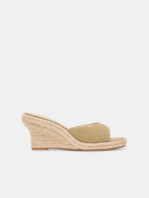 dolce vita VAYA WEDGES KHAKI LINEN