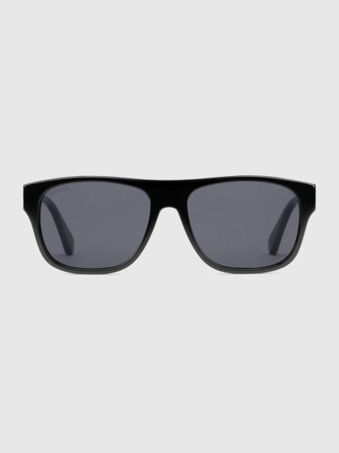 GUCCI Rectangular-frame acetate sunglasses