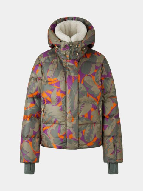 BOGNER Maja down ski jacket in Olive green/purple/orange
