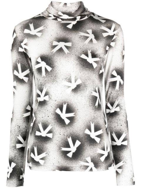 VIKTOR & ROLF bow-print roll-neck top