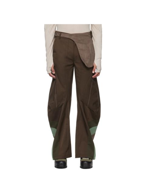 Brown Articulated Waistbag Trousers