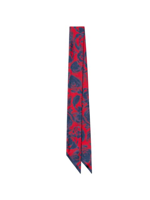rose-print silk scarf