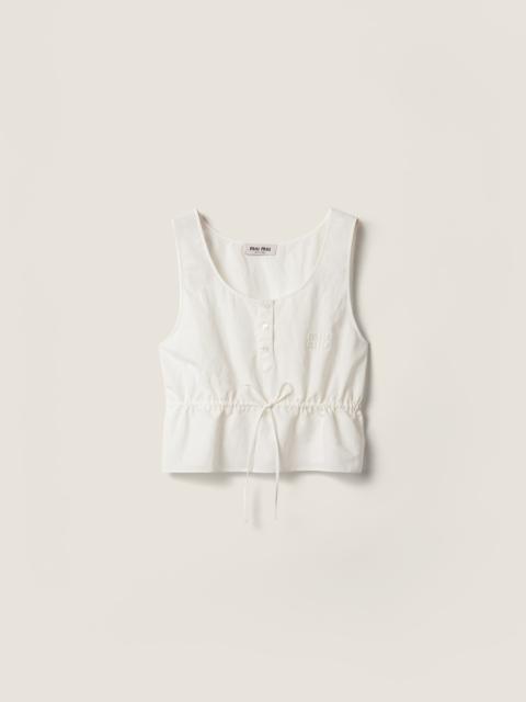 Miu Miu Slubbed poplin top