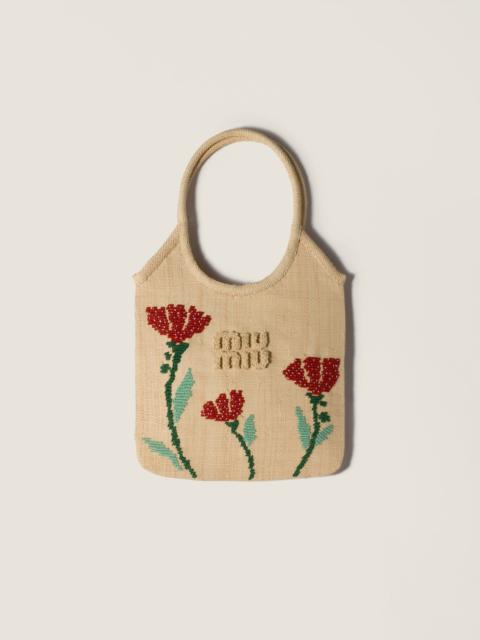 Miu Miu Ivy raffia handbag