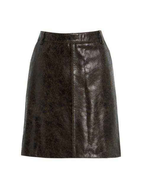 The Garment Margo Leather Mini Skirt brown
