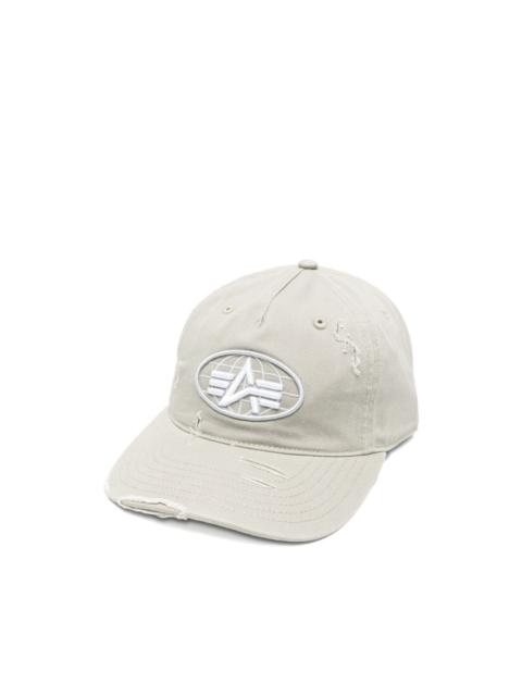 ALPHA INDUSTRIES logo-patch distressed hat