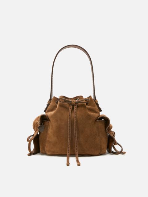 Acne Studios Multipocket mini bucket bag - Cognac brown