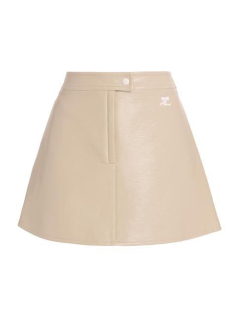 courrèges Women's Reedition Vinyl A-Line Miniskirt - Mastic Grey