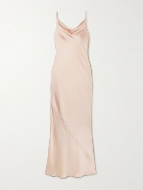 NORMA KAMALI Maria draped satin maxi dress Blush