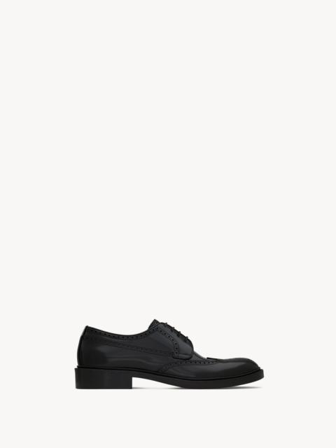 SAINT LAURENT ANTOINE BROGUES IN GLAZED LEATHER