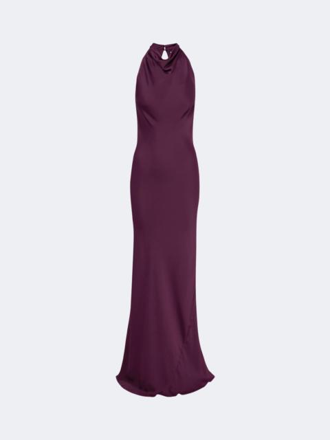 ROTATE Draped satin cocktail dress