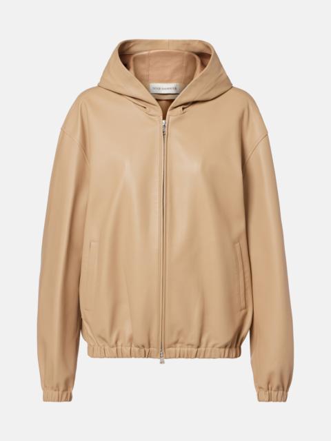 NOUR HAMMOUR Leo leather zip-up hoodie