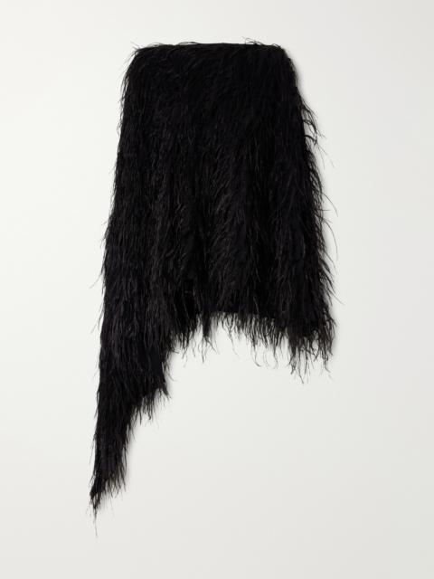 SHARON WAUCHOB Feathers-embellished Silk Cape