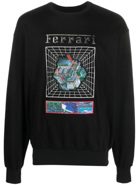 Ferrari graphic-print cotton sweatshirt