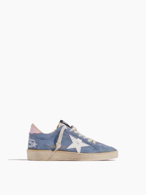Golden Goose Ballstar Suede Sneaker in Powder Blue/White/Pink