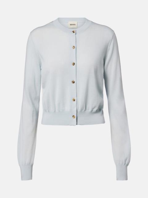 KHAITE Tansy cropped wool and cashmere cardigan