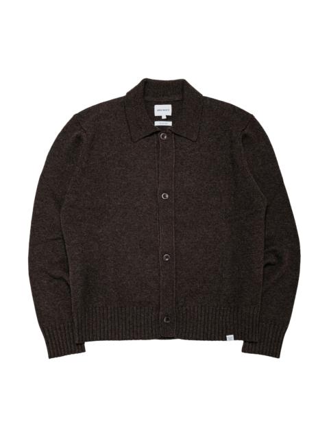 NORSE PROJECTS Aldrup Lambswool Cardigan Heathland Brown
