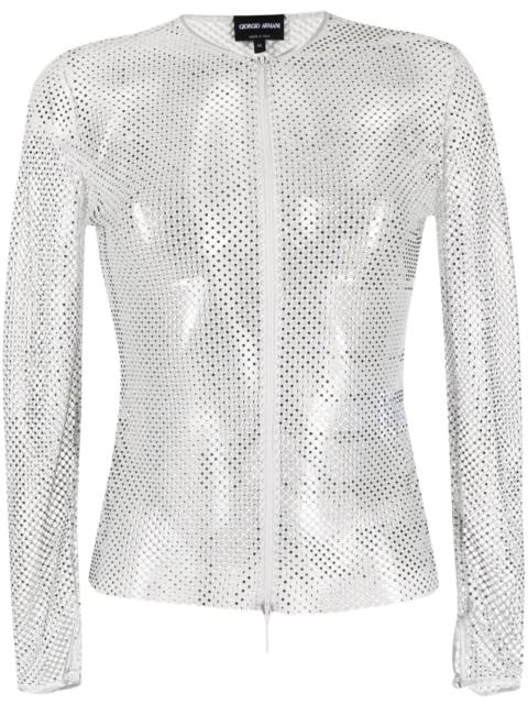 GIORGIO ARMANI crew-neck mesh T-shirt
