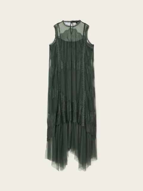ALLSAINTS CLARA MESH MIDI DRESS