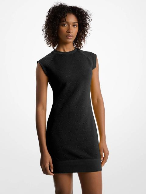 MICHAEL KORS Raglan Sleeve Logo Jacquard Sweater Dress