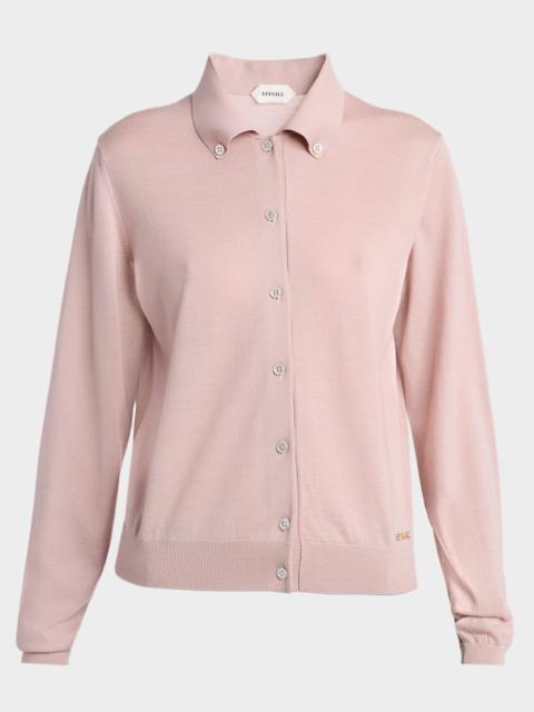 VERSACE Virgin Wool Knit Cardigan