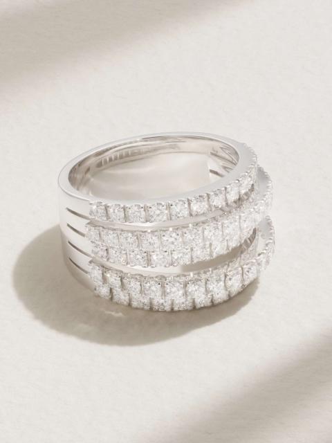 5-Line 18-karat white gold diamond ring Silver