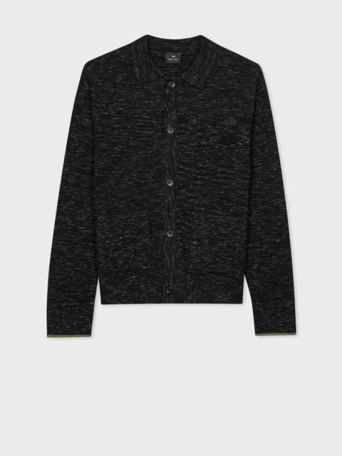 Charcoal Marl Cotton and Wool-Blend Cardigan