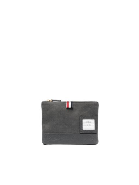 twill-weave zipped pouch