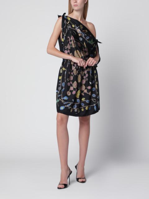 VERSACE Black Printed Silk Twill Dress