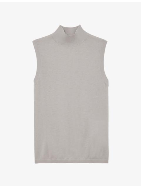 REISS Evelyn Funnel-Neck Wool Vest