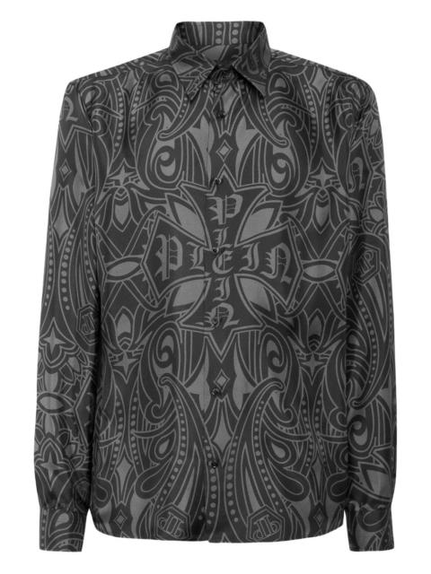 PHILIPP PLEIN paisley-print cross shirt