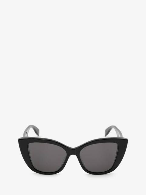 Alexander McQueen Women's McQueen Graffiti Cat-eye Sunglasses in Black/grey