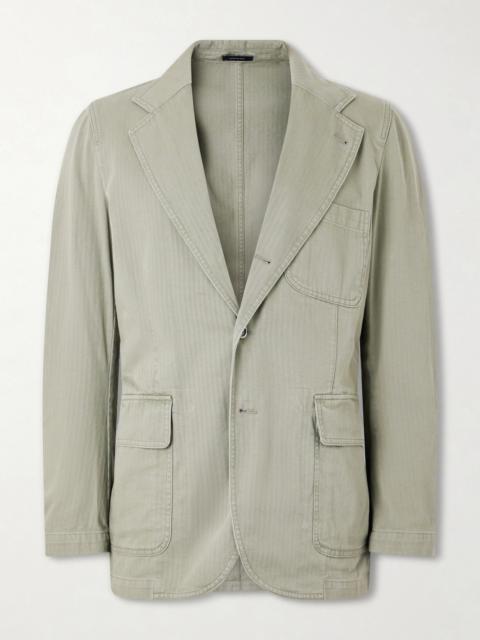 Drake's Games Herringbone Cotton Suit Jacket