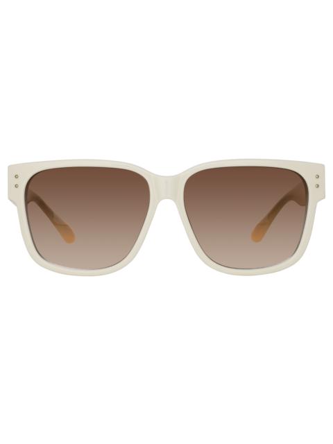 PERRY D-FRAME SUNGLASSES IN WHITE