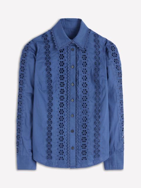 BODEN Sienna Broderie Detail Shirt-Denim Blue