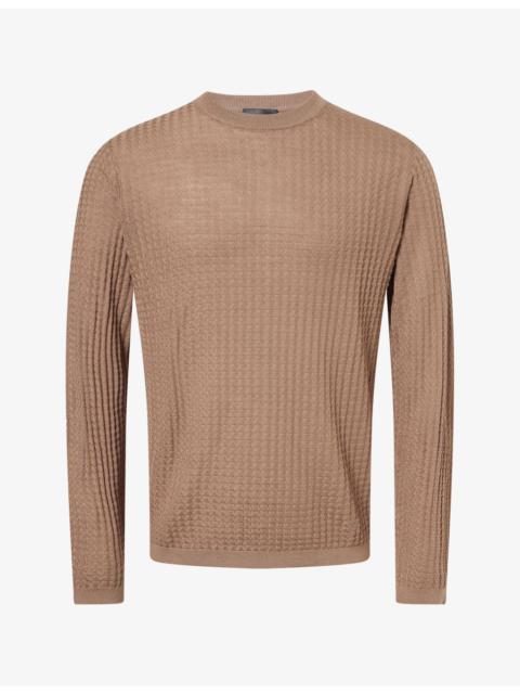 EMPORIO ARMANI Geometric-Knit Wool-Blend Jumper