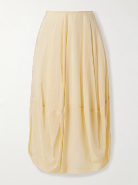 Lemaire Balloon Organic Silk Crepe De Chine Midi Skirt