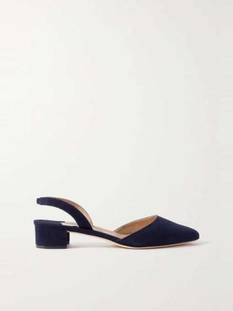 Aspro 30 suede slingback point-toe pumps