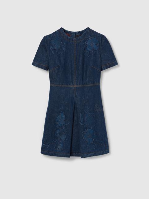 GUCCI Denim dress with embroidery