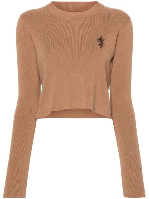 AMIRI logo-embroidery cropped jumper