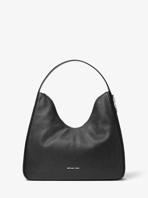 MICHAEL KORS Nayla Medium Pebbled Leather Hobo Shoulder Bag