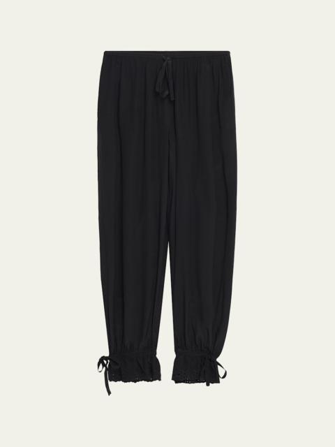 CIAO LUCIA! Pauli Silk Embroidered Pants