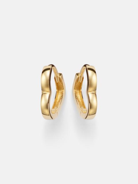 STONE AND STRAND Heart 14kt gold (585/1000) huggie earrings