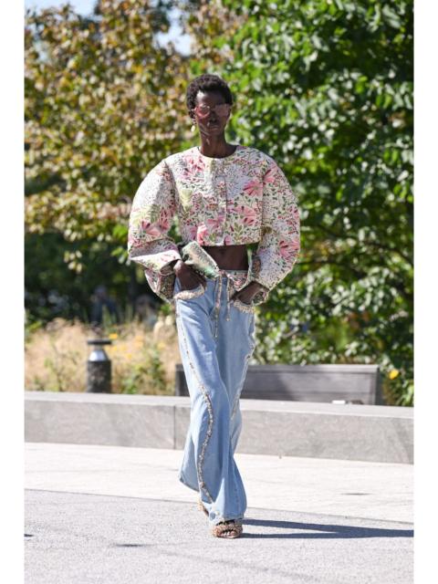 PatBO WAVES EMBROIDERED DENIM PANTS (RUNWAY)