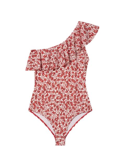 Isabel Marant Sicilya floral-print ruffled swimsuit
